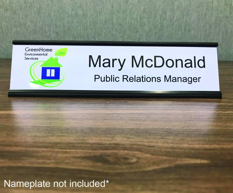 NapTags Nap Tags Classic Black Aluminum Desktop Office Nameplate Holder (Single Nameplate Holder, 10" x 2") - Image 2